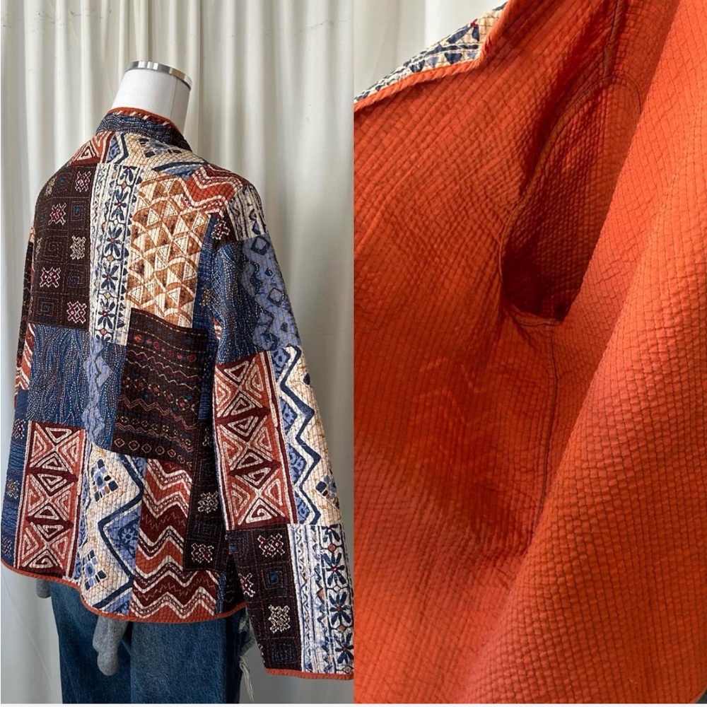 Alfred Dunner Quilted Patchwork Open Front Jacket… - image 3